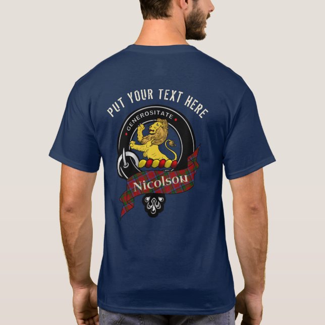 Nicolson Clan Abzeichen Personalisiert Adult T - S T-Shirt (Rückseite)