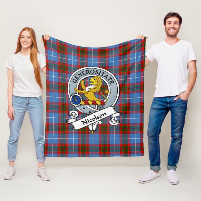 Nicolson Clan Abzeichen Tartan Kariert Fleecedecke (Beispiel)