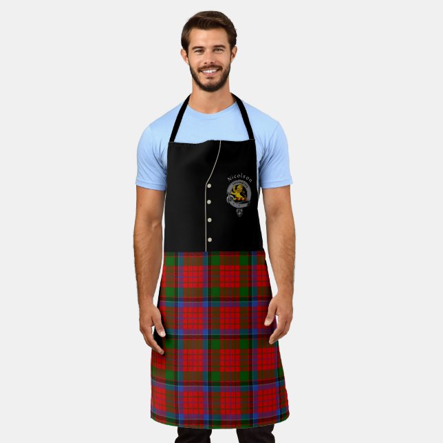 Nicolson Clan Abzeichen & Tartan Kilt Schürze (Getragen)