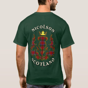 Nicolson Clan Abzeichen & Tartan w/Motto T-Shirt