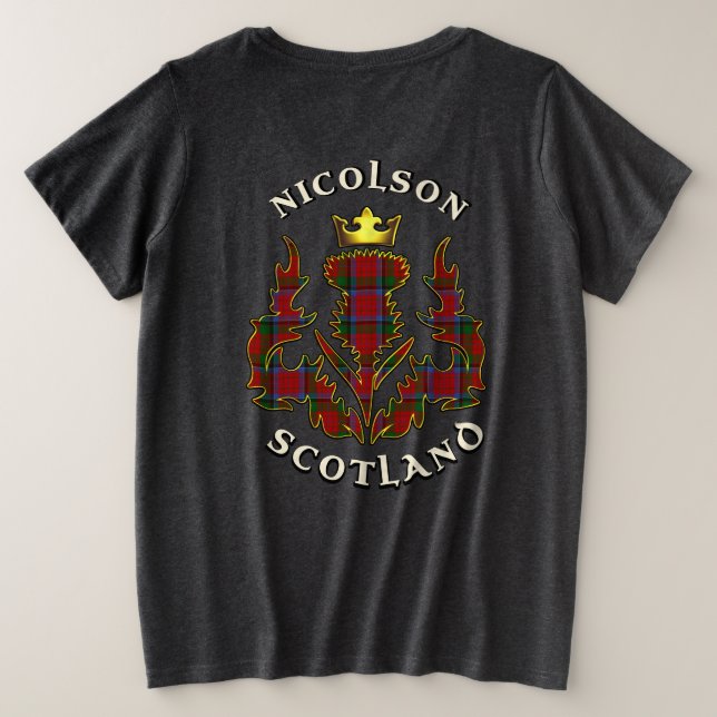 Nicolson Clan Badge & Tartan avec devise Femmes (Design dos)