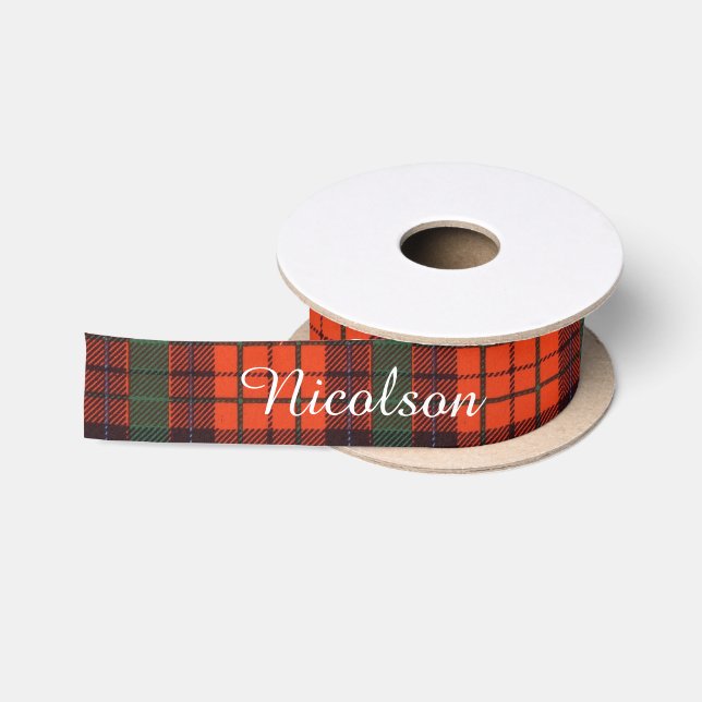 Nicolson Clan karierter schottischer Tartan Satinband (Spule)