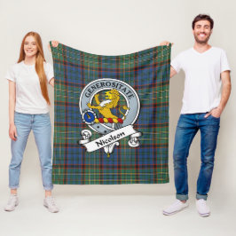 Nicolson Jagd Ancient Clan Abzeichen Tartan Karier Fleecedecke