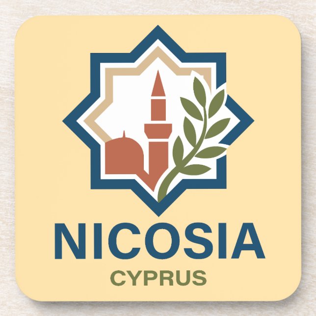 Nicosia Cyprus Mediterranean Getränkeuntersetzer (Vorderseite)