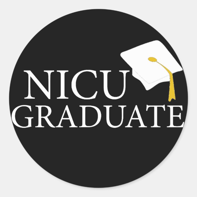 NICU Absolvent Runder Aufkleber (Vorderseite)