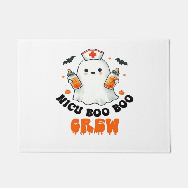 Nicu boo boo Crew halloween, Nicu Boo Crew Funny N Fußmatte (Vorderseite)
