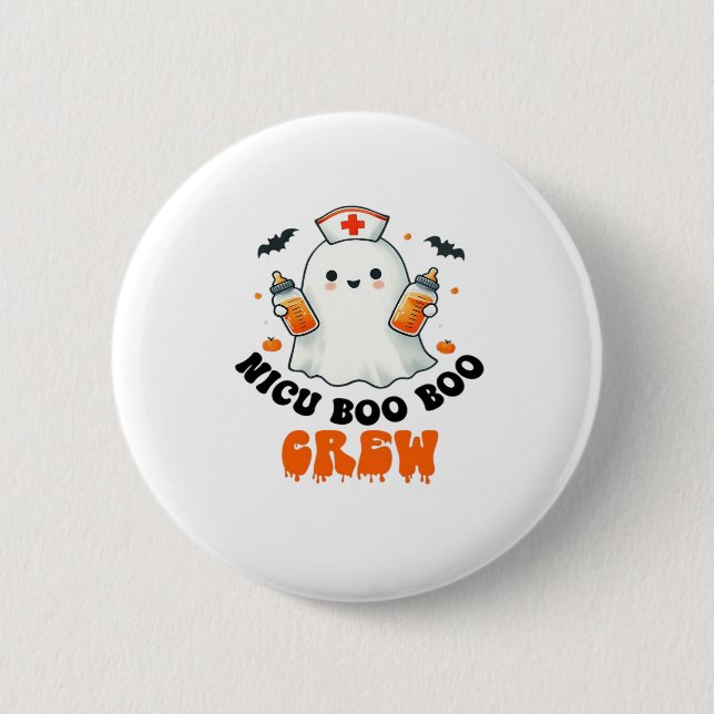 Nicu boo boo crew halloween,Nicu Boo Crew Funny Nu Button (Vorderseite)