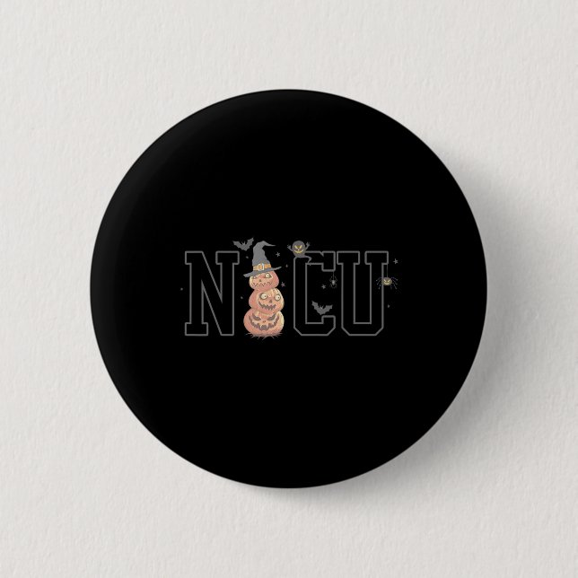 Nicu Boo Crew Spooky Pumpkin Funny NICU Nurse Hall Button (Vorderseite)