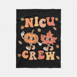 Nicu Crew Pumpkin Leaf Fall Nicu Nurse Halloween Fleecedecke