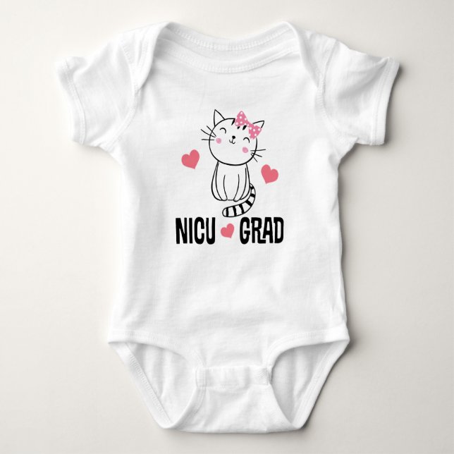 NICU Grad Kitty Baby Strampler (Vorderseite)