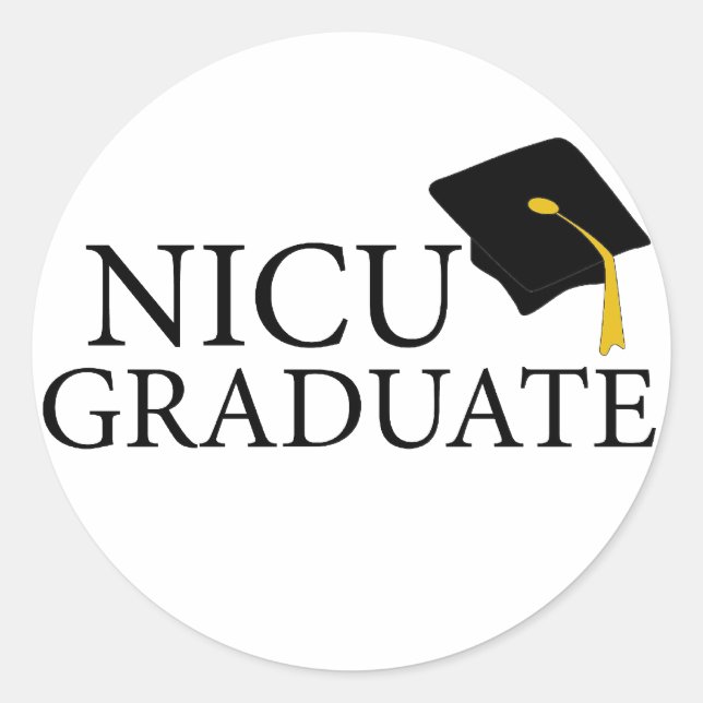 NICU Graduate Runder Aufkleber (Vorderseite)