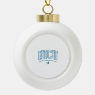 NICU-Krankenpfleger-Babifüße-Karree-Buchstaben-Sch Keramik Kugel-Ornament