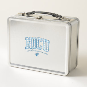 NICU-Krankenpfleger-Babifüße-Karree-Buchstaben-Sch Metall Brotdose