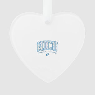 NICU-Krankenpfleger Babyfüße Karo-Buchstaben Shirt Ornament