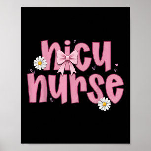 Nicu Krankenschwester Coquette Rosa Schleife Neona Poster