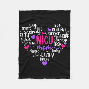 Nicu Mama Heart Micro Preemie Baby Mama von Nicu W Fleecedecke