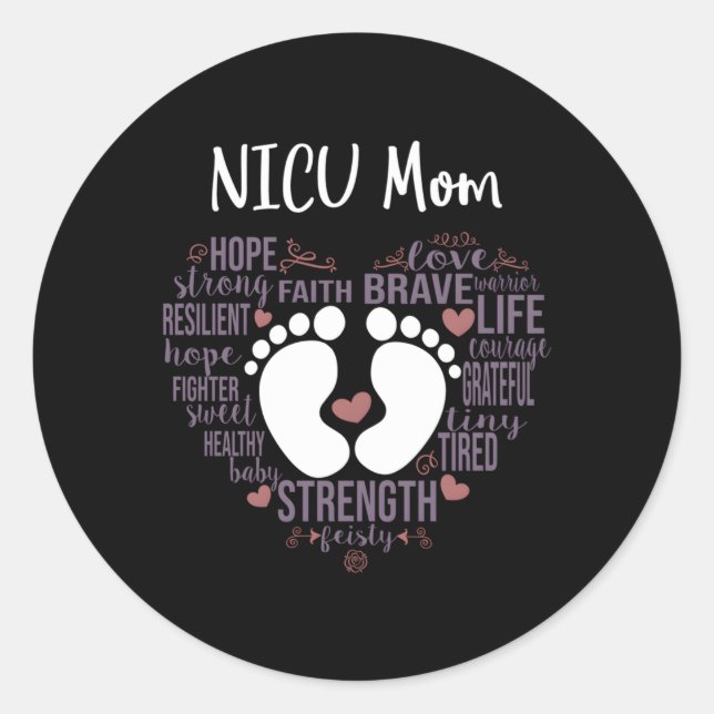 Nicu Mama Preemie oder Nicu Aufklärungsmonat für M Runder Aufkleber (Vorderseite)