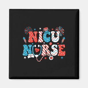 Nicu Nurse 4. Juli American Flag Patriotic Nic Magnet