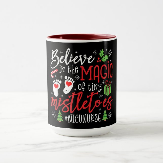 NICU Nurse Christmas Design Tasse (Zentrum)