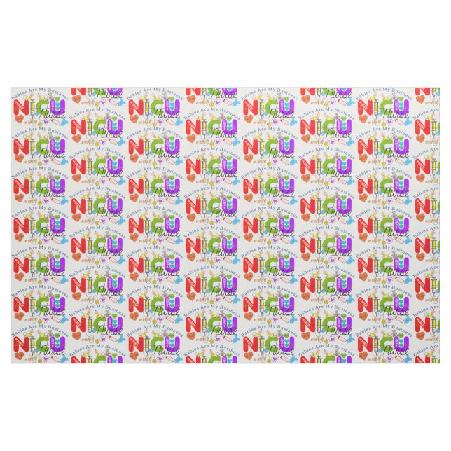 NICU Nurse Colorful Graphics  Stoff (Fat Quarter (45,7 x 55,9 cm))