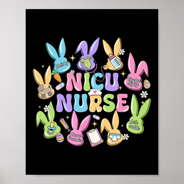 Nicu Nurse Easter Day Neonatal Intensive Care Unit Poster (Vorne)