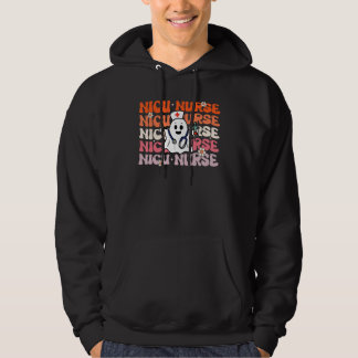 NICU Nurse Groovy Funny Halloween Ghost Nursing Co Hoodie