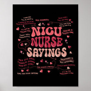 Nicu Nurse Neonatale Intensivstation Sprichwort Nu Poster