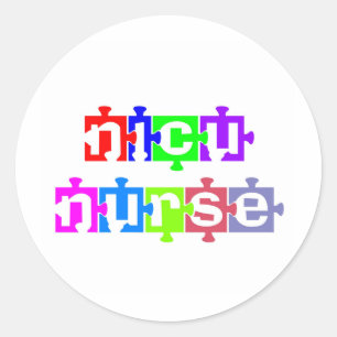NICU NURSE PUZZLE PIECE RUNDER AUFKLEBER