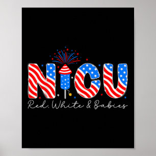 Nicu Nurse Red White & amp; Babies Usa Patriotic 4 Poster