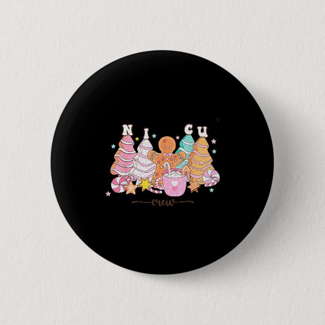 Nicu Nurse Xmas Gingerbread Neonatal Intensive Car Button (Vorderseite)