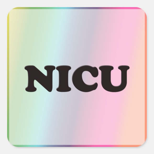 NICU QUADRATISCHER AUFKLEBER (Vorderseite)