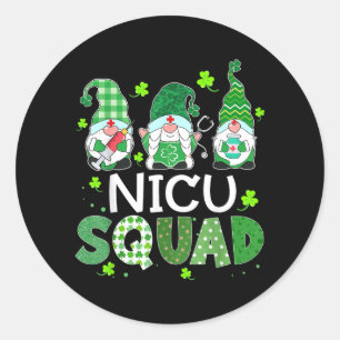 Nicu Squad Gnom-Nurse Stethoskop Shamrock St Runder Aufkleber