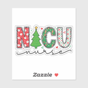 NICU Weihnachten, Niedliche neonatale ICU Weihnach Aufkleber