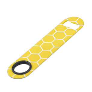 Nid d'abeille géométrique jaune Lignes blanches Bo
