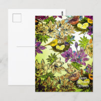 NID D'OISEAU ORANGE VIOLET | Carte postale Color