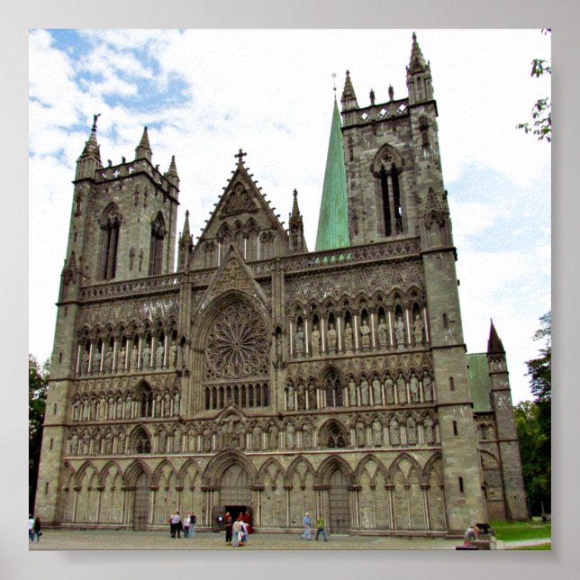 Nidaros Cathedral Trondheim Norwegen Poster (Vorne)