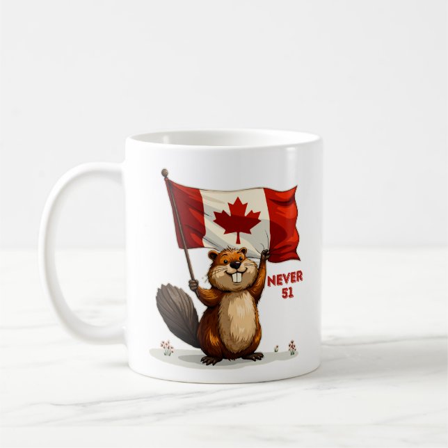 Nie 51, kanadisches Ahornblätterblatt, Biber Kaffeetasse (Links)