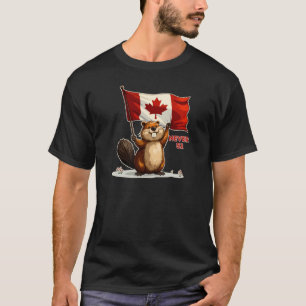 Nie 51, kanadisches Ahornblätterblatt, Biber T-Shirt