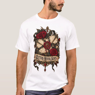 Nie abgeschickte Briefe Gothic-Rosen- & Wachssiege T-Shirt