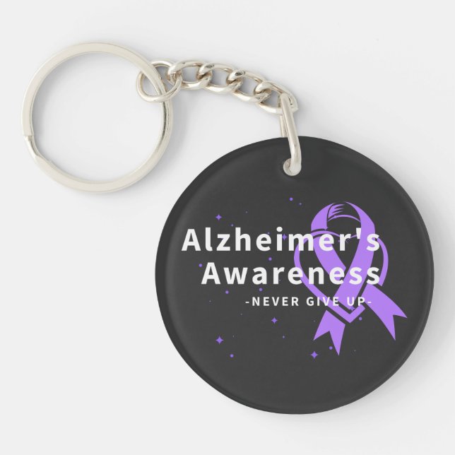 Nie aufgeben - Alzheimer-Bewusstsein Schlüsselanhänger (Vorderseite)