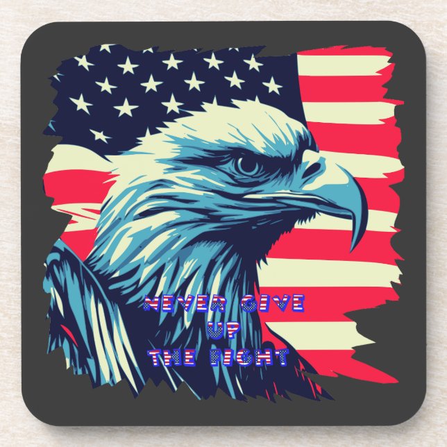 Nie aufgeben Amerika Eagle USA Art Getränkeuntersetzer (Vorderseite)