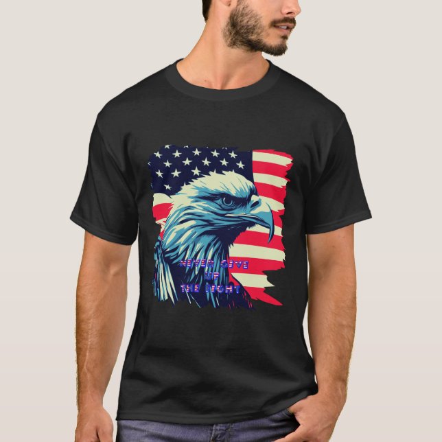 Nie aufgeben Amerika Eagle USA Art T-Shirt (Vorderseite)