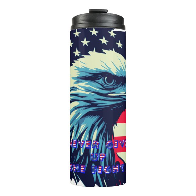 Nie aufgeben Amerika Eagle USA Art Thermosbecher (Vorderseite)