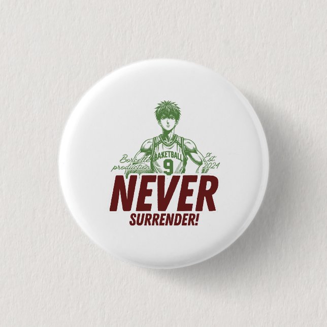 Nie Aufgeben Anime Basketball Button (Vorderseite)