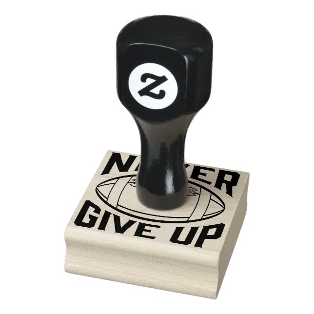 Nie aufgeben Fußball Sport Motivation Gummistempel (Stempel)