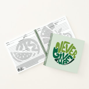 Nie aufgeben - Grüne positive Handschrift Notizbuch