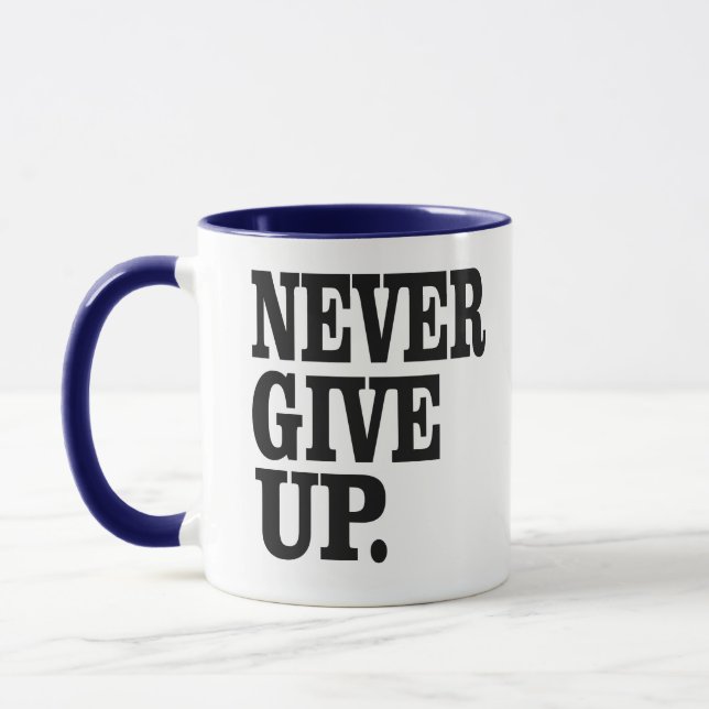 Nie aufgeben Inspiration gewinnenden Mindset-Kaffe Tasse (Links)