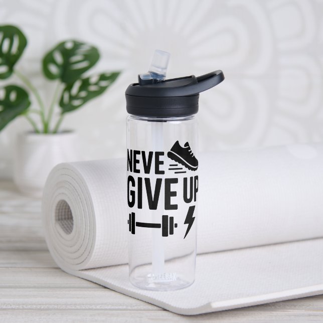 Nie aufgeben - Motivierend Sportarten Trinkflasche (Yoga (gedreht))