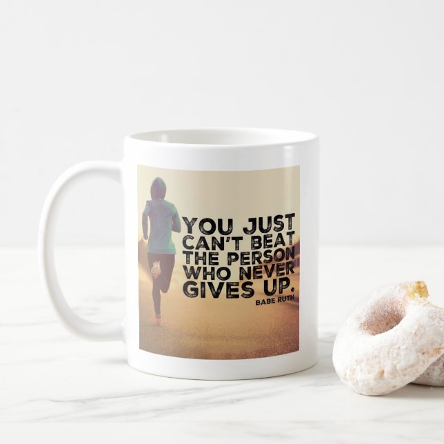 Nie aufgeben - Workout Workout Inspiration Kaffeetasse (Mit Donut)