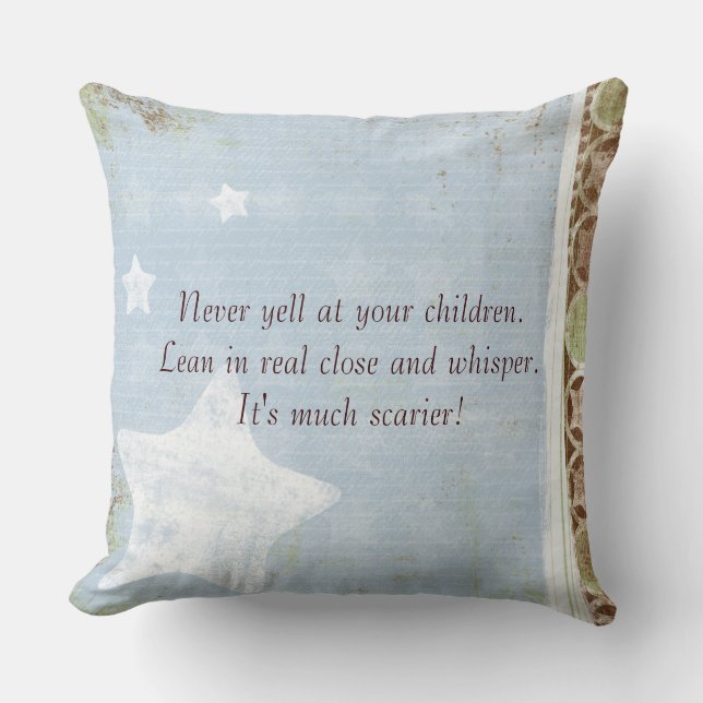 Nie bei Kindern Blue Chocolate Throw Kissen grüßen (Vorderseite)